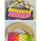Chunky Yarn Knit Crochet Tote Purse Crossbody Bags For Women - Handwoven Evening Clutch Flap Shoulder Bag