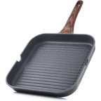 Sensarte Nonstick Grill Pan For Stove Tops, Versatile Griddle With Pour Spouts, Square Big Cooking Surface, Durable Skillet Indoor & Outdoor Grilling. Pfoa Free, 9.5 Inch