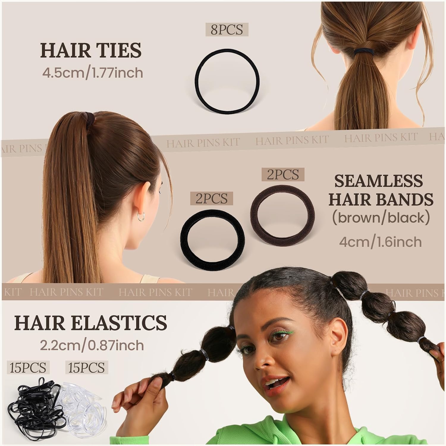 Teenitor 163Psc Hair Accessories Kit, Bobby Pins Hair Pins Hair Net Hair Clips And Hair Ties Hair Bands, Hair Kit For Dances Ballet Competition With Hair Accessories Organizer
