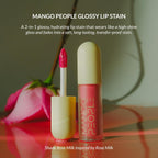 Mango People Hydrating Glossy Fruit Lip Stain, 2-in-1 Gloss to Long Lasting Stain, Tint & Oil Stain, Lightweight Lip Makeup with High-Shine Finish for Soft, Smooth and Nourished Lips, Rose Milk