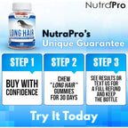 NutraPro Long Hair Gummies – Anti-Hair Loss Supplement for Faster Hair Growth of Weak, Thinning Hair – Grow Long Thick Hair & Increase Hair Volume with Biotin and 10 Hair Vitamins.for Men and Women.