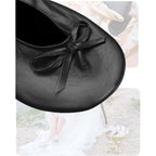 Stylish Foldable Ballet Flats For Women Portable Roll Up Travel Shoes For Wedding Bridesmaid Includes Carrying Pouch