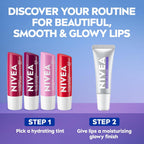 Nivea Glowy Lips, Vegan Lip Balm With Hyaluronic Acid, Vitamin E, And Magnolia Extract, Moisturizing Lip Balm Instantly Boosts Natural Lip Glow, 0.35 Fl Oz Tube