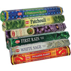 Hem Incense Sticks Variety Pack #23-120 Insence-Sticks (6 Incents X 20 Insense) + Incense Stick Holder With 6 Most Liked Scents Including Patchouli Dragons Blood White Sage Frankincense-Myrrh