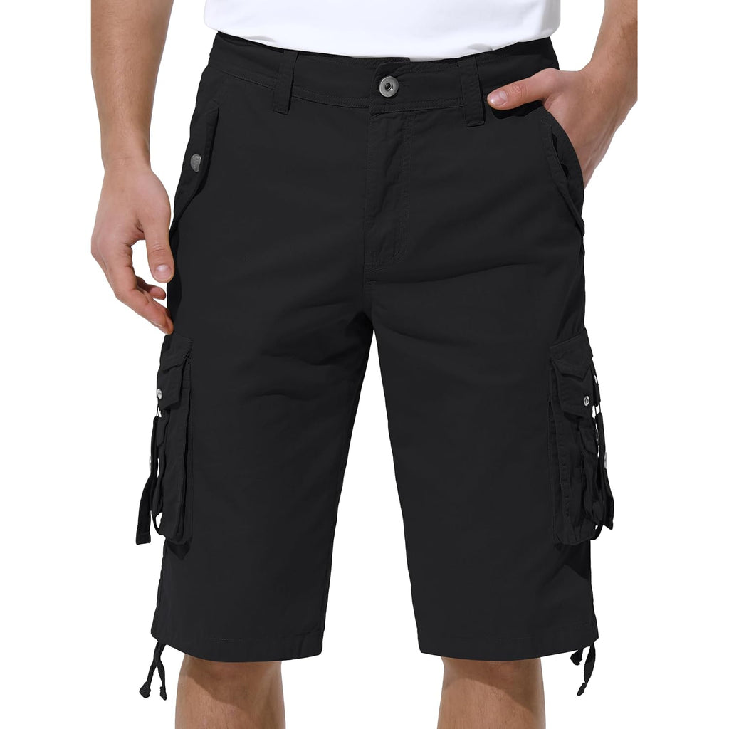 Mens Cargo Shorts Casual Shorts Hiking Shorts Below Knee Relaxed Fit Multi Pockets Running Joggers Outdoor Mens Shorts