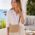Eiyye Woven Crossbody Bag For Women Lightweight Crochet Purse With Adjustable Strap Inner & Outer Pockets