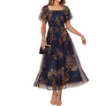 Simplee Womens Floral Maxi Dresses 2026 Summer Square Neck Mesh Short Sleeve Smocked Boho Flowy Wedding Guest Dress