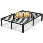 Vipshow 18 Inch Queen Bed Frame, 3500Lbs Heavy Duty Metal Platform With Round Corner Legs Mattress Slide Stopper, Steel Slat Support No Box Spring Needed, Noise Free, Non-Slip, Easy Assembly