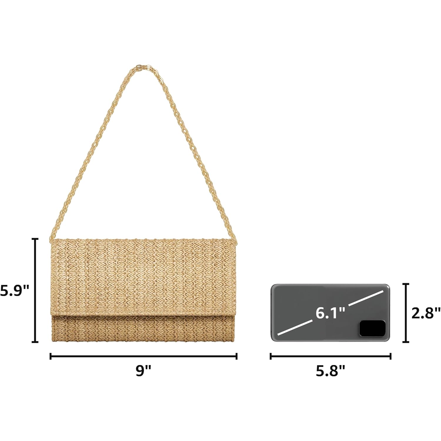 Kseymeir Straw Clutch Purse Shoulder Crossbody Bag Envelope Purse Raffia Handbag For Summer Beach Travel 2026 Trendy | Straw