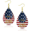250th Anniversary Dangle Earrings for Women, Patriotic American Flag Teardrop Womens Earrings for 4th of July, Independence Day Party Outfit Jewelry Lightweight Celebration Present