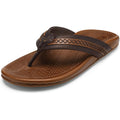 Olukai Mea Ola Nu'U Men'S Leather Sandals, New Heights Jason & Travis Kelce Collab, Soft & Durable Flip Flops, Arch Support & Comfort Fit