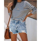 Jean Shorts for Women High Waisted Distressed Denim Shorts Stretchy Ripped Summer Hot Short