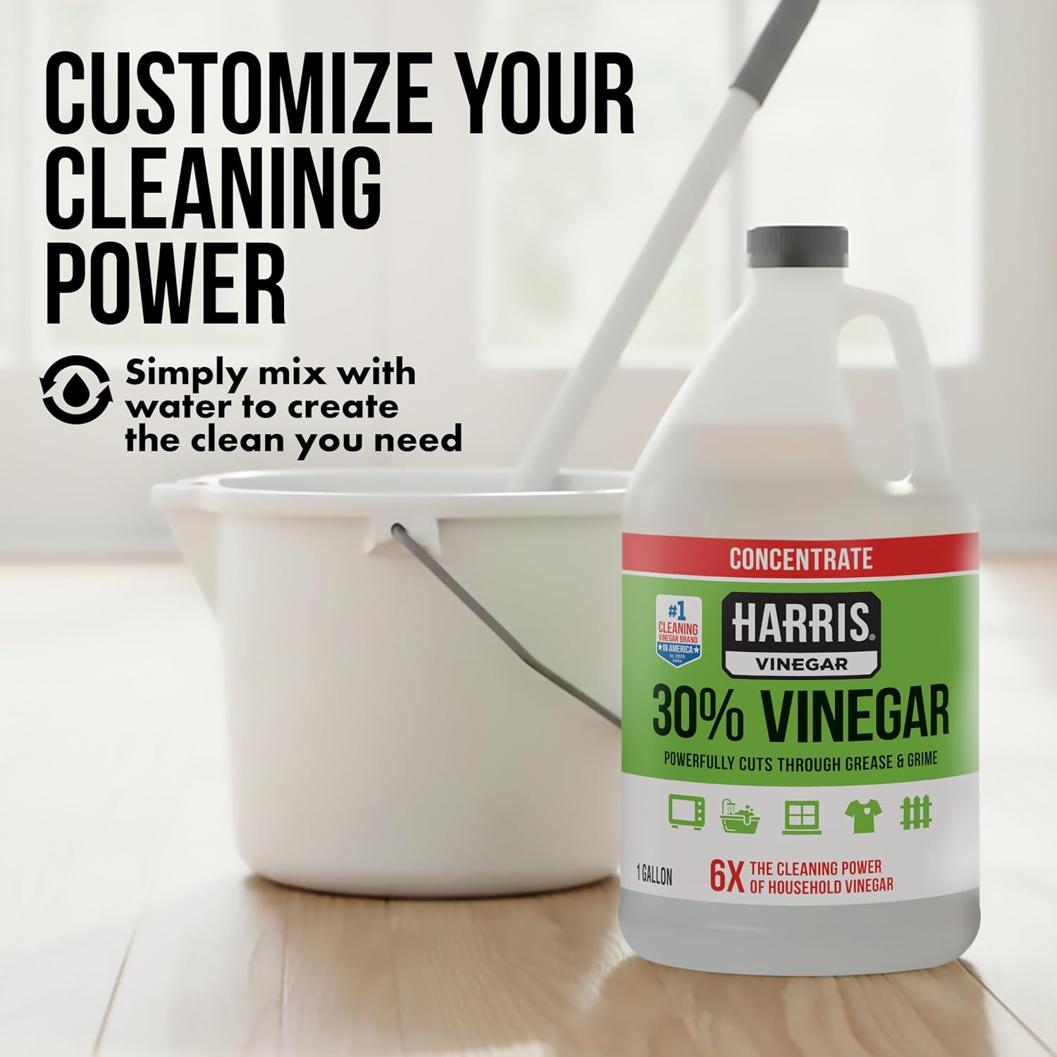 Harris 30% Vinegar Concentrated Extra Strength — All Purpose Cleaner For Home, Garden & Patio