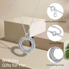IEFLIFE Birthday Gifts for Women, Sterling Silver Chain Birthday Necklaces, 40th 50th 60th 70th 80th 90th Birthday Necklace, 40 50 60 70 80 90 Years Old Birthday Gifts, 4 5 6 7 8 9 Decade Birthday Jewelry for Women