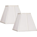 Set Of 2 Ivory Classic Medium Square Lamp Shade (Pre-Assembled) S 5.25" Top X 10" Bottom X 9" High (Spider) Replacement With Harp And Finial
