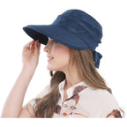 Wide Large Brim Sun Hat Summer UV Protection Thin Hat 2 in 1 Beach Sun Hat
