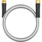 Short Metal Garden Hose 3 Ft Connector, Stainless Steel Small Hose Extension Adapter For Hose Reel, Long, Flexible, Lightweight & Heavy Duty Water Pipe, No Kinking Outdoor Water Hose For Yard, 3 Feet