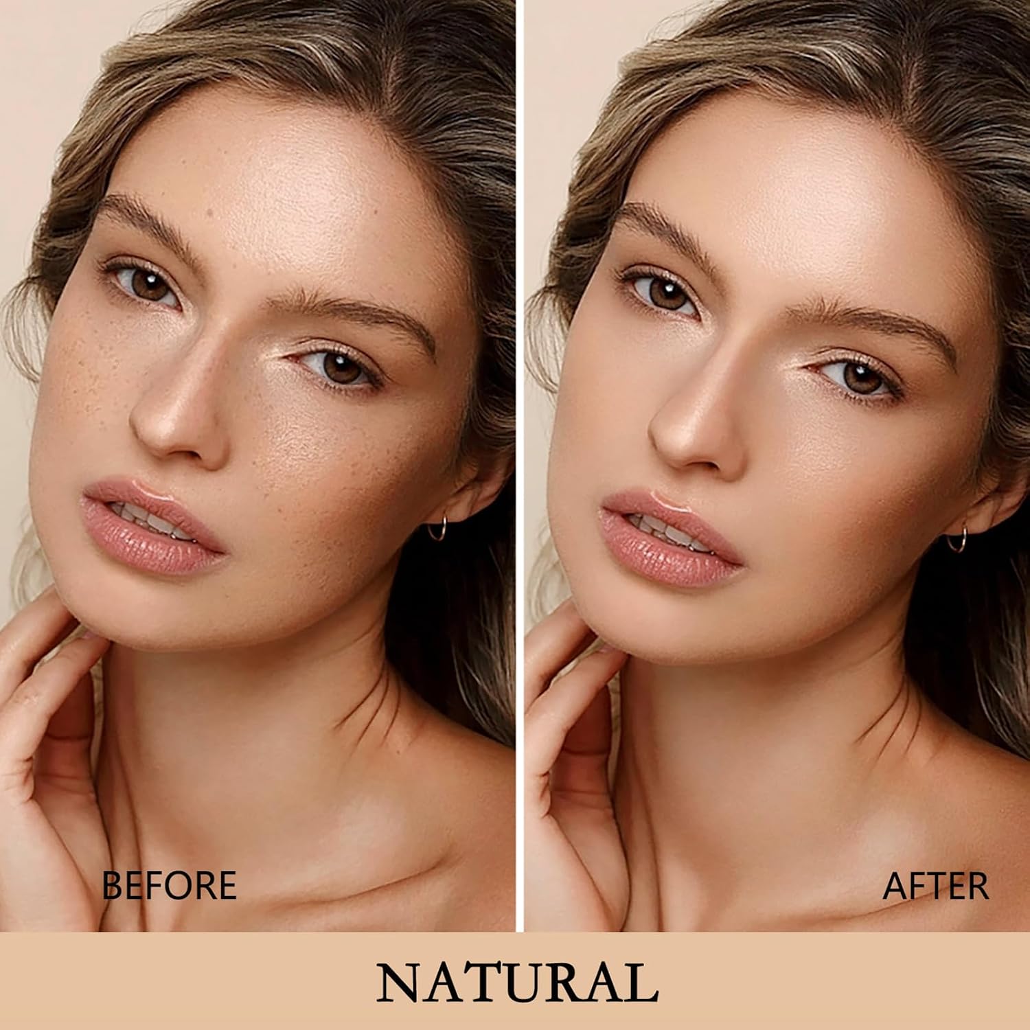 Cushion Foundation Concealer For Women, Face Makeup Air Cushion Cc Cream Foundation For Mature Skin, Even Skin Tone, Tattoo Cover Up Cc Cream Create A Lightweight Natural-Looking Base (Natural)