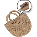 JOLLQUE Straw Beach Bag for Women, Crochet Crossbody Bags Small Boho Purse,Top Handle Cute Woven Handbag Wicker Clutch 2026
