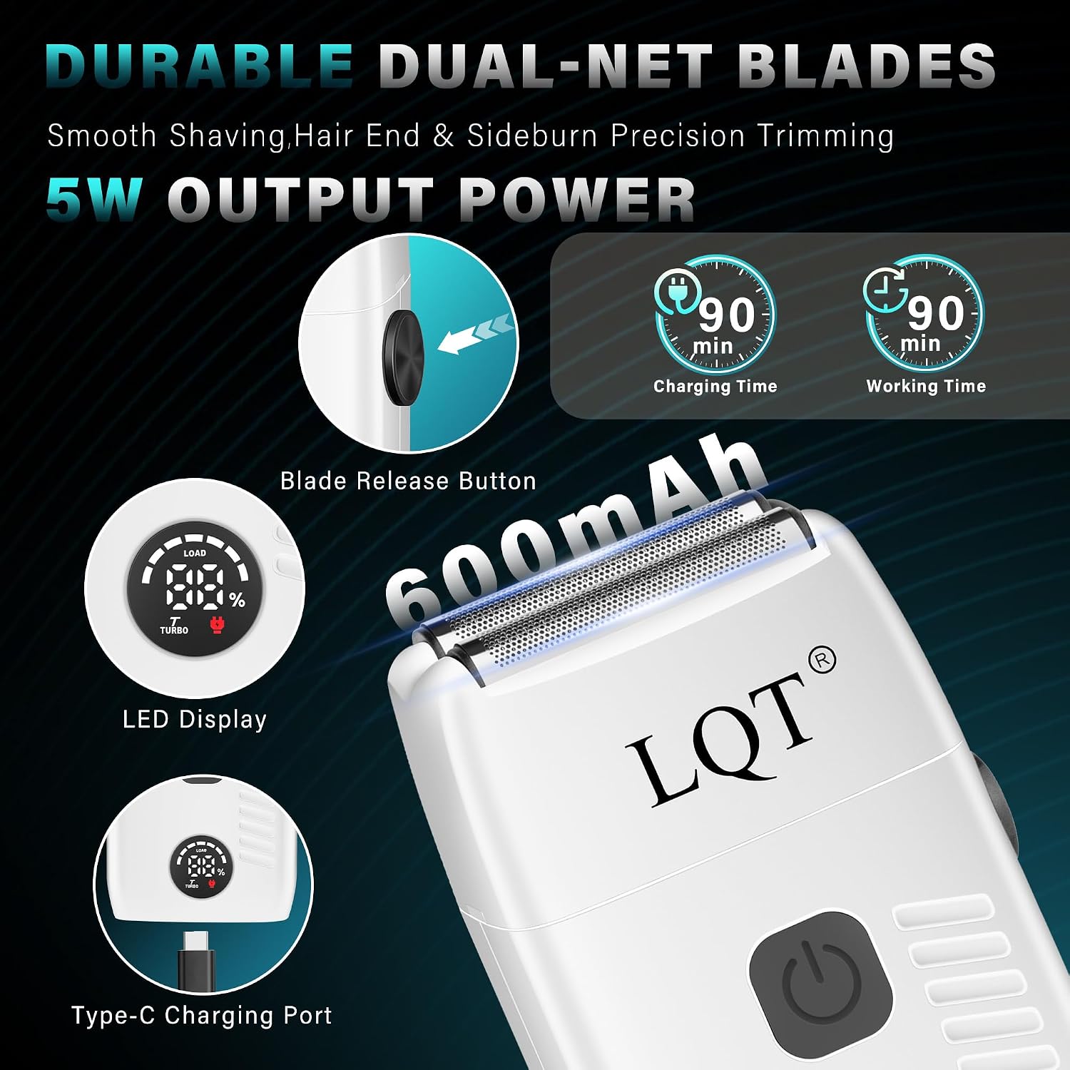 Hair Clippers For Men Rechargeable Cordless Beard Trimmer & Electric Shaver, Hair Cutting Kit With Lcd Display Gift For Dad, Husband, Men