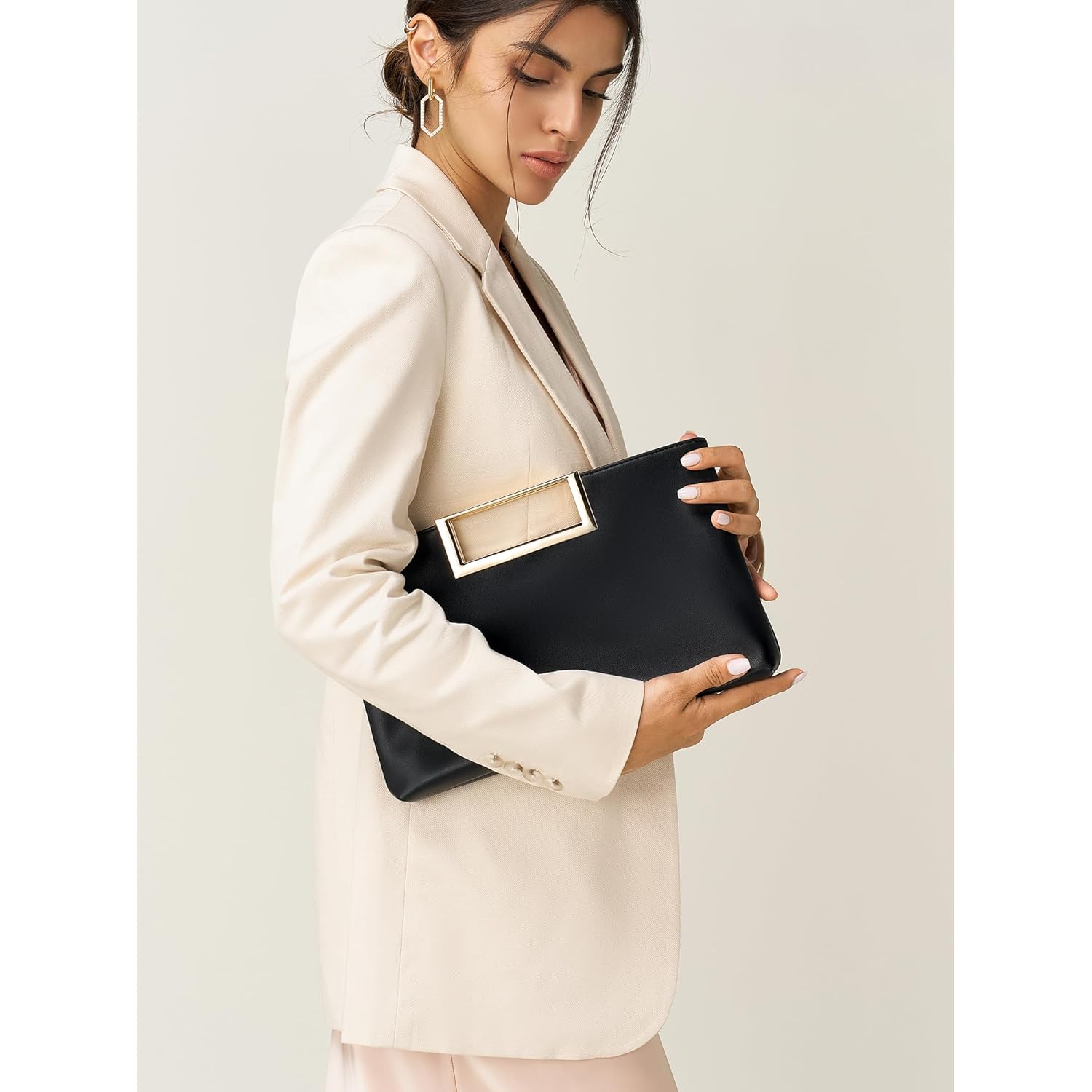 SWEETV CHUNLI Clutch Purses for Women Evening Formal, Fashion PU Leather Purse for Prom, Cocktail, and Wedding