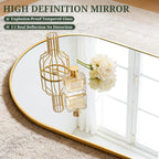 Mirror Full Length 64"x21" Full Body Floor Mirror with Stand, Shatterproof Glass, Aluminum Alloy Frame, Free Standing Wall Mounted or Leaning Arched Mirrors for Bedroom Living Room Entryway