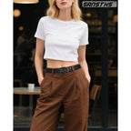 SANSTHS Womens Leather Belt for Jeans Pants Fashion Waist Belts Gold Silver Double Ring Buckle