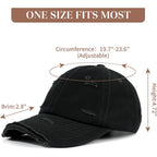 Baseball Cap Women Men Vintage Washed Distressed Hats Adjusted Cotton Dad Hat Adjustable Trucker Headwear White