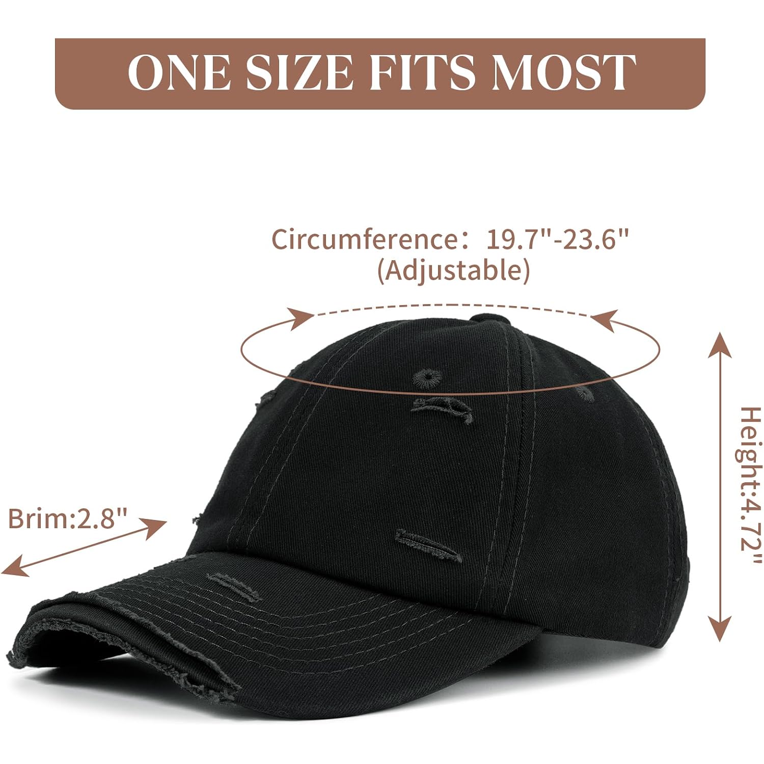 Baseball Cap Women Men Vintage Washed Distressed Hats Adjusted Cotton Dad Hat Adjustable Trucker Headwear White