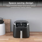Ninja Air Fryer with Air Crisp | 5 QT Capacity fits up to 4lbs of Fries | 4-in-1 Pro Air Fry, Roast, Reheat, Dehydrate | 400°F Max Temp | 1750 Watts | W/Nonstick Basket & Crisper Plate | Grey | AF141