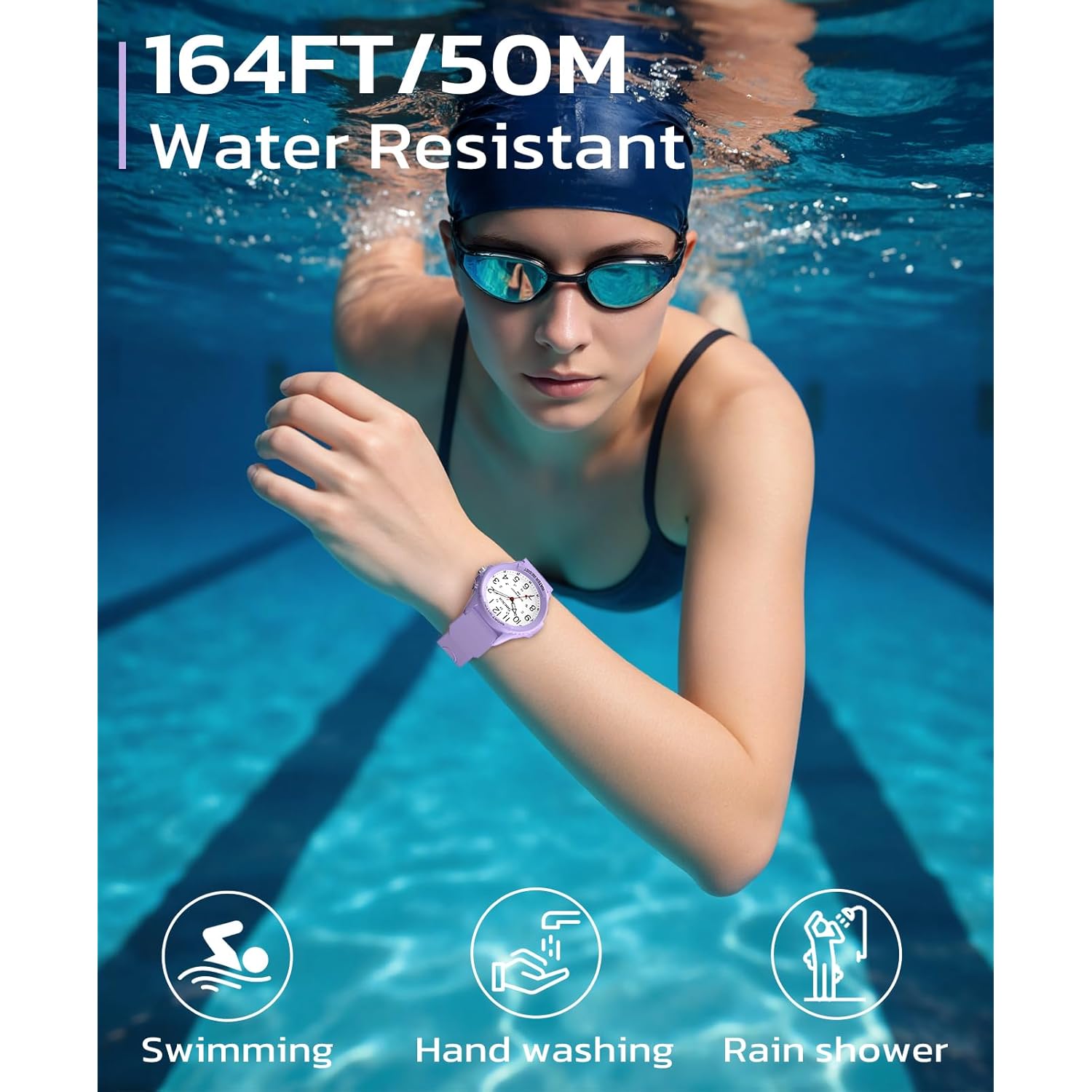 SOCICO Watch for Men Women Big Face Classic Analog Quartz Sports Backlight Unisex Waterproof Nurse Watch for Medical Army Military Time with Second Hand Easy to Read Casual Wristwatch