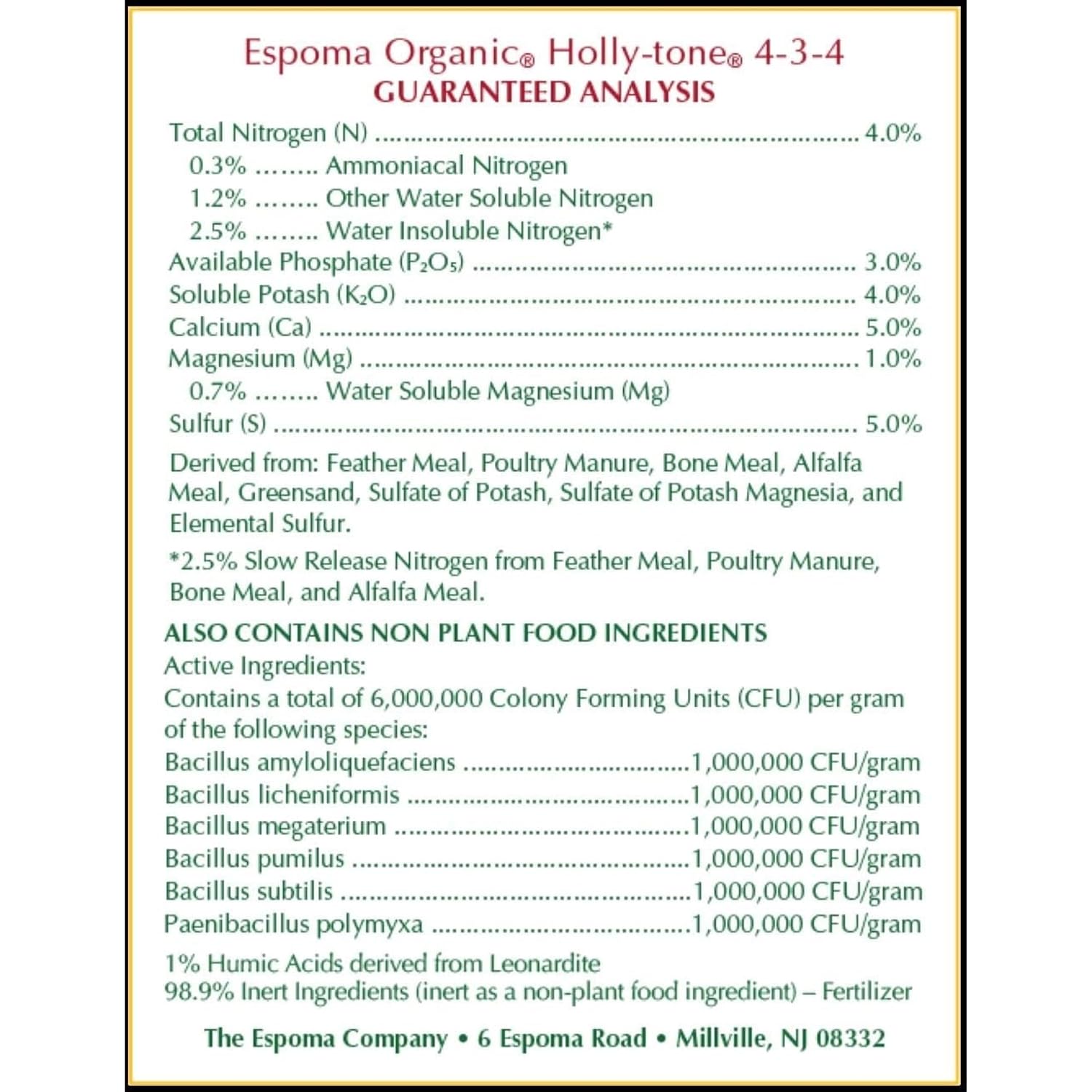 Espoma Organic Holly-Tone 4-3-4 Natural & Organic Evergreen & Azalea Plant Food; 4 Lb. Bag; The Original & Best Fertilizer For All Acid Loving Plants Including Rhododendrons & Hydrangeas. Pack Of 2