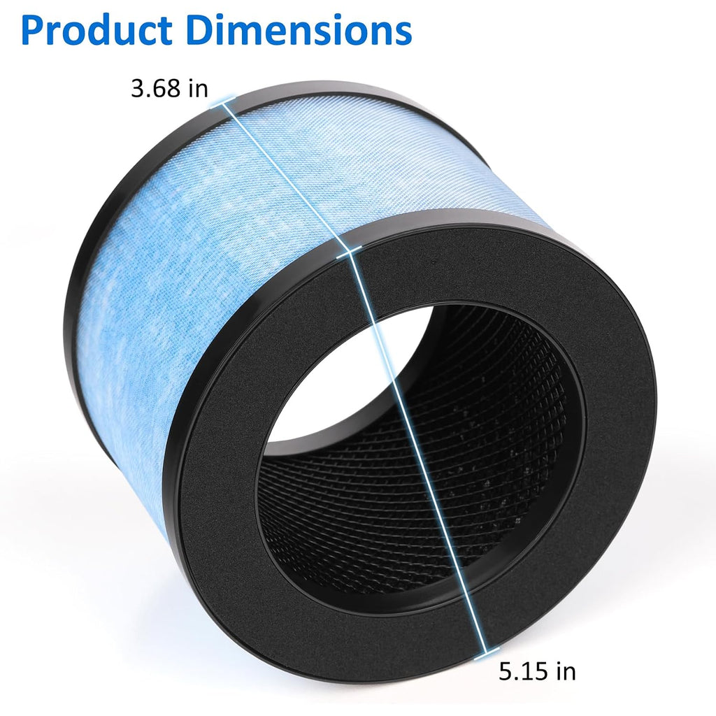 Mk06 Mk01 True Hepa Replacement Filter Compatible With Aroeve Mk01 Mk06, Voopnu Dh-Jh12 Dh-Jh01, Tolife Tz-K1 And Freaire Kn6391 Air Purifier, Standard Version, 3 Pack