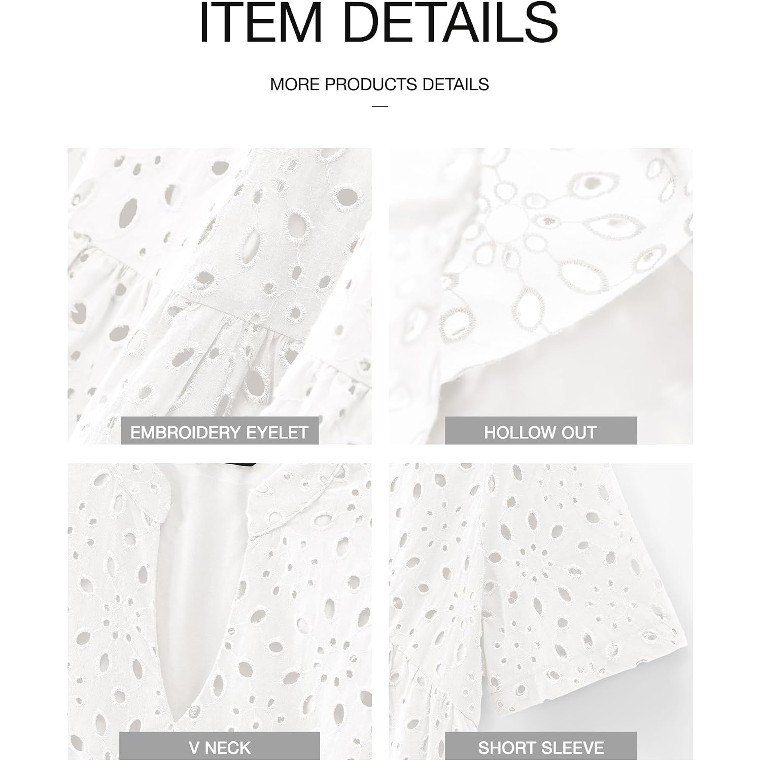 Btfbm Womens Boho Summer Dresses 2026 Spring V Neck Short Sleeve Hollow Out Lace Ruffle Casual Beach Mini Vacation Dress