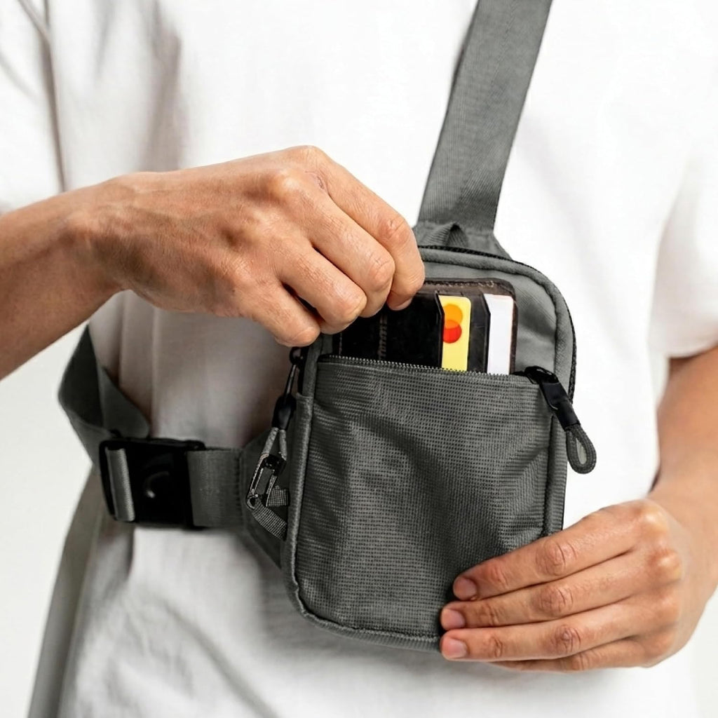 Travel Sling Bag For Men & Women - Small Water Resistant Crossbody Multipocket Chest Bag With Anti-Theft