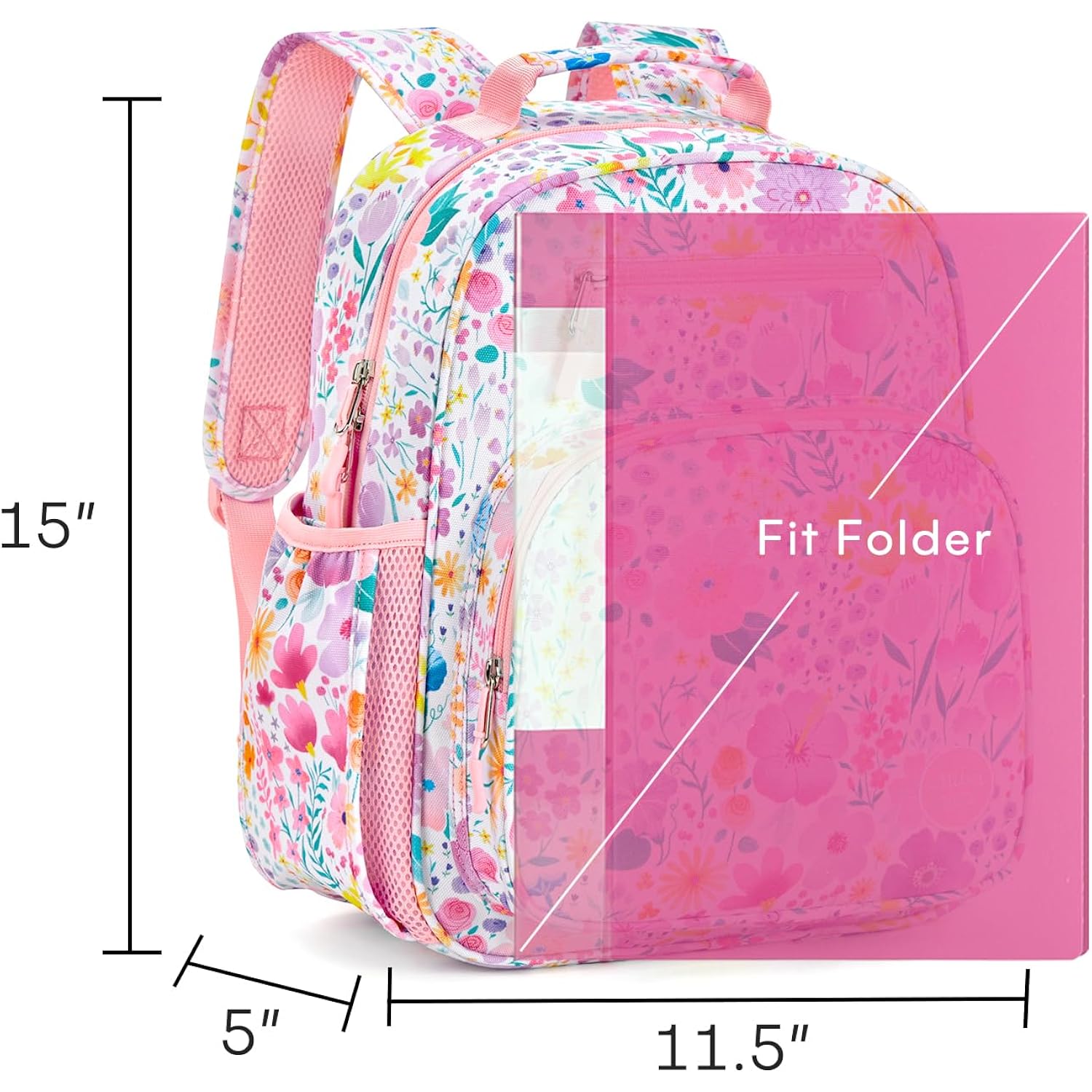 Kids Backpack For Girls: Girls Backpack 5-8 - Kindergarten Elementary School Bookbag For Girl - Flower Pink
