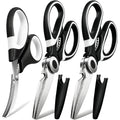 Omdar 3 Pack Kitchen Scissors & Seafood Scissors Set, Sharp Kitchen Shears | All Purpose Stainless Steel Heavy Duty For Poultry Food Dishwasher Safe With Protective Sheath Comfort-Grip