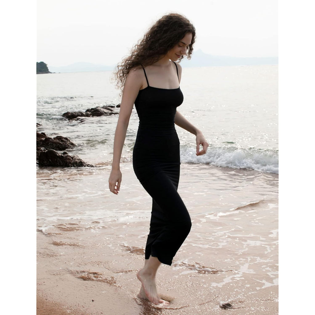 Pumiey Women'S Soft Lounge Long Slip Dress Sexy Sleeveless Backless Bodycon Maxi Dresses For Women