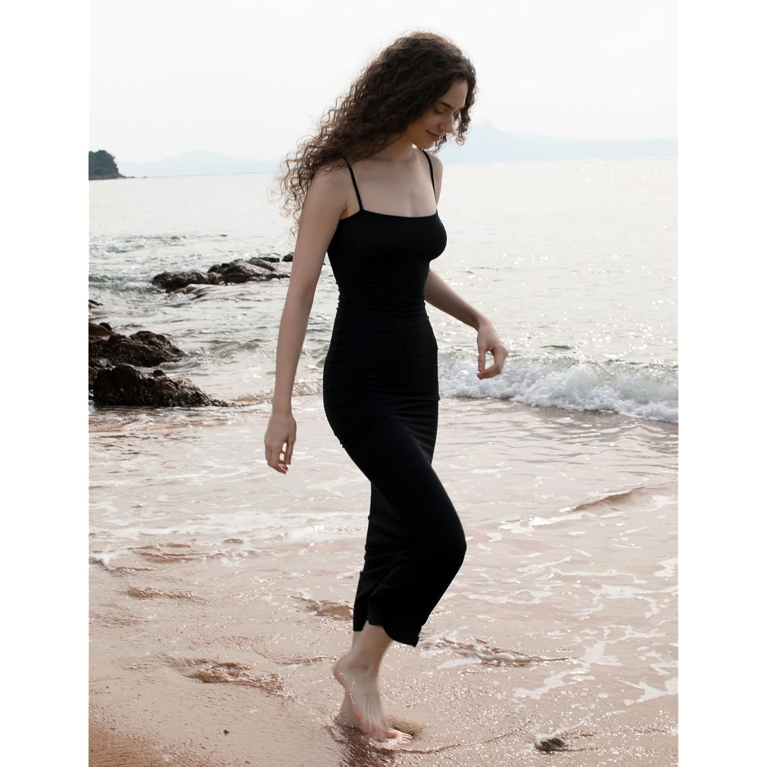 Pumiey Women'S Soft Lounge Long Slip Dress Sexy Sleeveless Backless Bodycon Maxi Dresses For Women