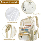 Btoop Clear Backpack Heavy Duty Transparent Backpack 17" See Through Bookbag For College Work Festival Security Padded Strap