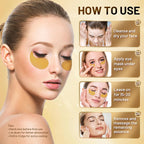 Under Eye Patches Masks - For Dark Circles, Puffy Eyes, Fine Lines, Wrinkles, Eye Bags Treatment With Collagen And Hyaluronic Acid,Firming & Cooling, Moisturizing And Hydrating (60 Pcs) Gold4