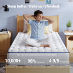 Avenco 6 Inch Twin Mattress For Fresh Sleep, Twin Size Mattresses With Innerspring For Pressure Relief, Bonnell Coil Hybrid Mattresses Breathable Cover Certipur-Us Certified Bed Mattress In A Box