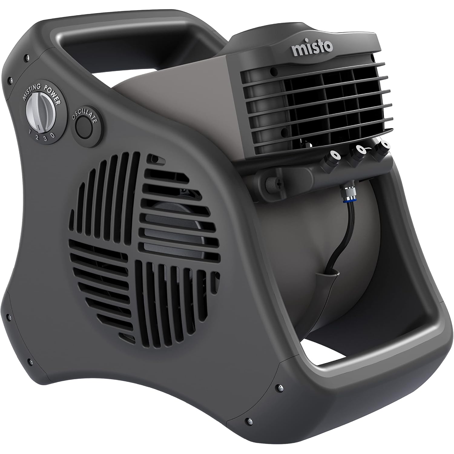 Lasko Misto Outdoor Misting Blower Fan, Ideal For Sports, Camping, Decks & Patios, 3 Speeds, 15", Black, 7050