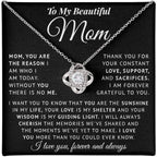 To My Mom Necklace Gifts Meaningful Gift to Mom from Son Without You There Is No Me – I Love You Necklace, Sentimental Mother's Day Gift for Mom from Son, Unique Moms Birthday Gift Ideas