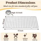 Cooling Racks For Cooking And Baking - 2 Pcs 10" X 15" Grid Wire Baking Rack For Oven Cooking, Baking, Grilling, Roasting - Dishwasher Safe Bacon Rack - Fits Jelly Roll Cookie Sheet Pan