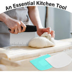 Ecavria Bench Scraper, Premium Stainless Steel Dough Scraper With 2 Pcs Flexible Bowl Scraper, Dough Cutter With Measuring Scale, Versatile Kitchen Scraper Set For Pastry Bread Pizza Cake