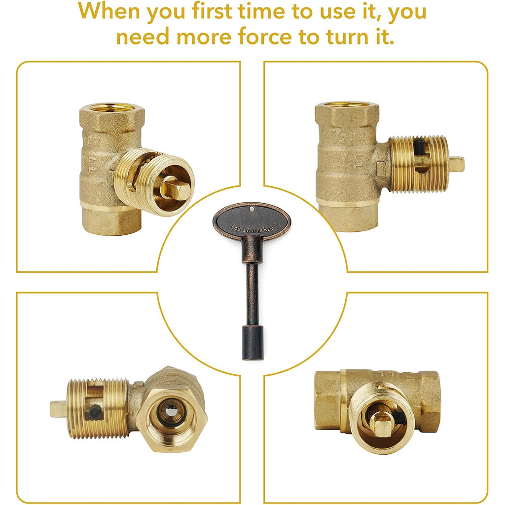Stanbroil Universal 3-Inch Gas Valve Key Antique Copper | Fits 1/4" And 5/16" Turn Ball Valve For Gas Fire Pits And Fireplaces