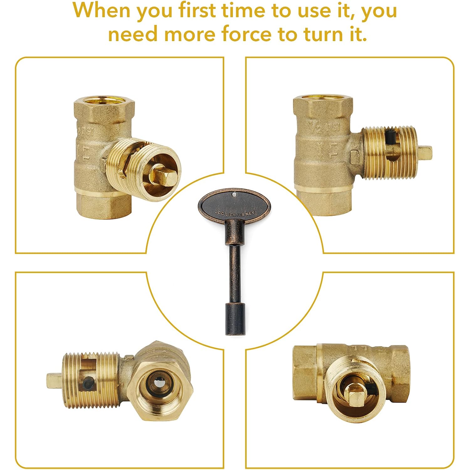Stanbroil Universal 3-Inch Gas Valve Key Antique Copper | Fits 1/4" And 5/16" Turn Ball Valve For Gas Fire Pits And Fireplaces