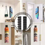 Hat Organizer For Baseball Caps 2Pack, Hat Rack For Wall With Strong Adhesive Hold Up To 20 Hats, Hat Hanger Holder Display For Door Closet, Cap Organizer Storage Multilayer Two Mounting Option(Black)