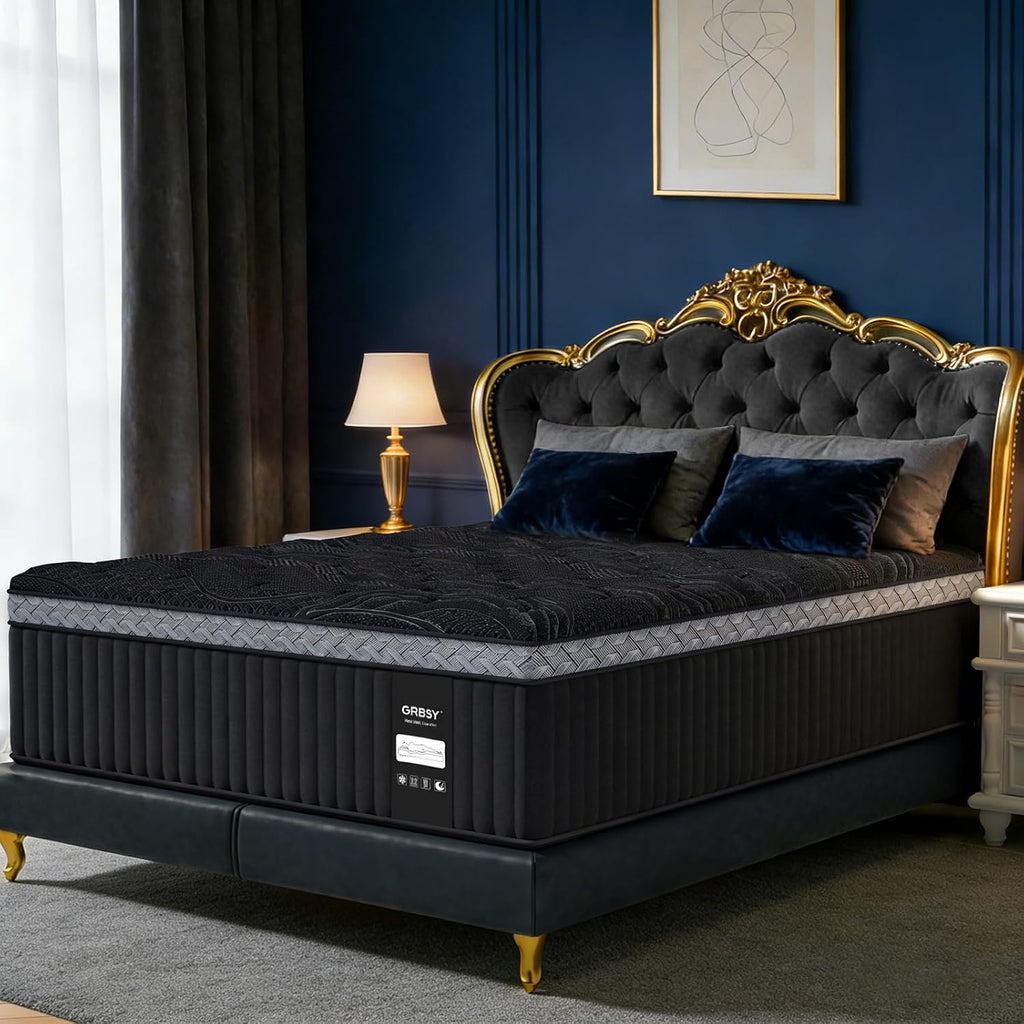 16 Inch King Size Mattress, Upgraded Luxury Hybrid King Mattress In A Box With 7-Zone Support For Cool Night & Pressure Relief, Motion Isolation, Assembled In Usa, 365-Night Trial, Medium Firm